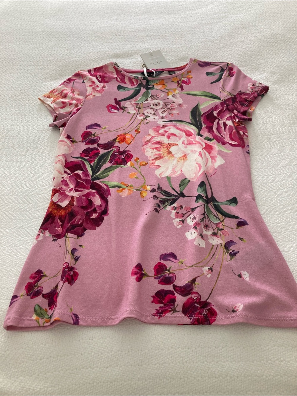 Ted Baker Serenity Fitted Tee in Lilac Floral - Picture 2 of 9